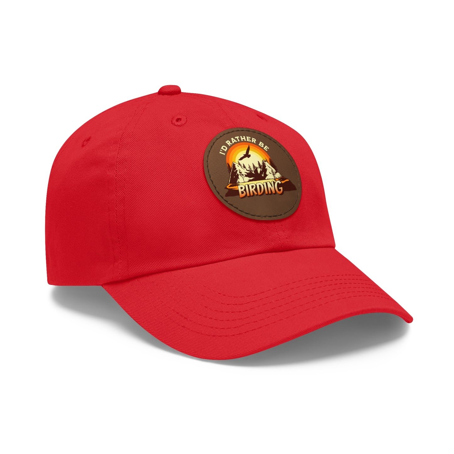 The Nerdy Birder - "I'd Rather be Birding" Dad Hat, Leather Patch Cap, Perfect Gift for Dads, Nature Lovers, Casual Style Cap, Summer Accessories