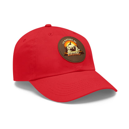 The Nerdy Birder - "I'd Rather be Birding" Dad Hat, Leather Patch Cap, Perfect Gift for Dads, Nature Lovers, Casual Style Cap, Summer Accessories