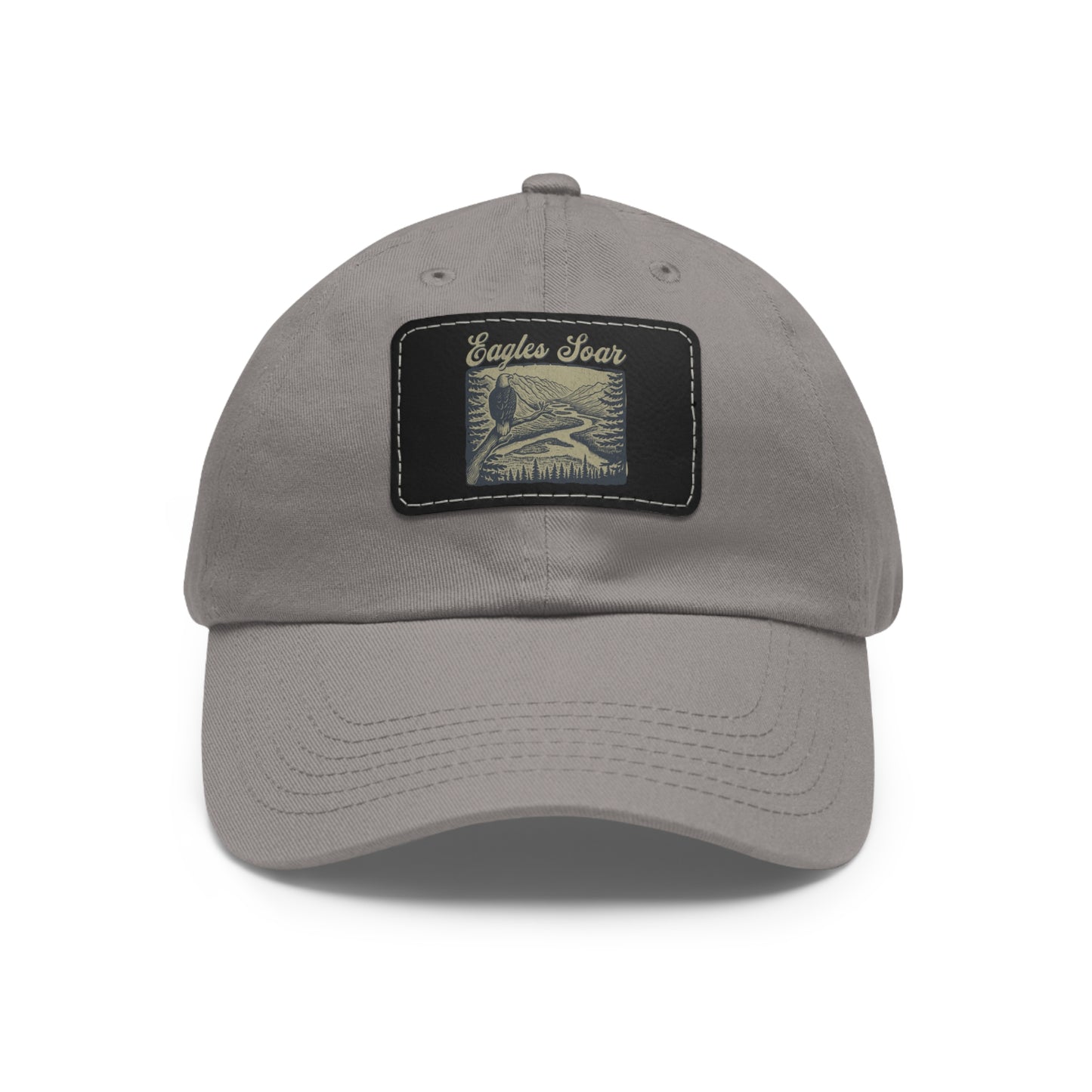 Eagles Soar Dad Hat with Leather Patch, Casual Cap for Bird Lovers, Unique Gift for Birdwatching, Outdoor Adventure Hat, Unisex