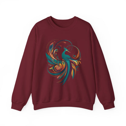 Elegant Peacock Design Unisex Crewneck Sweatshirt