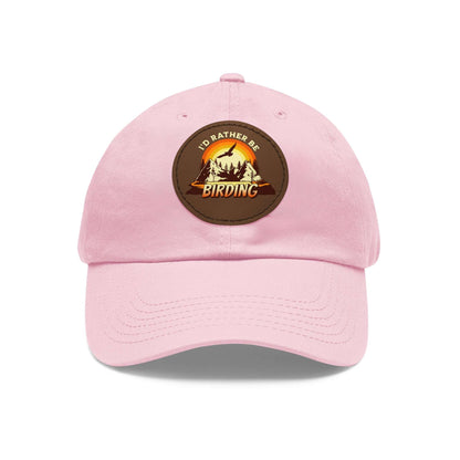 The Nerdy Birder - "I'd Rather be Birding" Dad Hat, Leather Patch Cap, Perfect Gift for Dads, Nature Lovers, Casual Style Cap, Summer Accessories