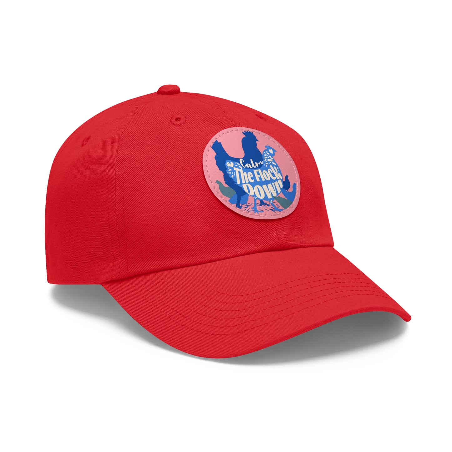 The Nerdy Birder - "Calm The Flock Down" Dad Hat, Leather Patch Cap, Perfect Gift for Dads, Nature Lovers, Casual Style Cap, Summer Accessories