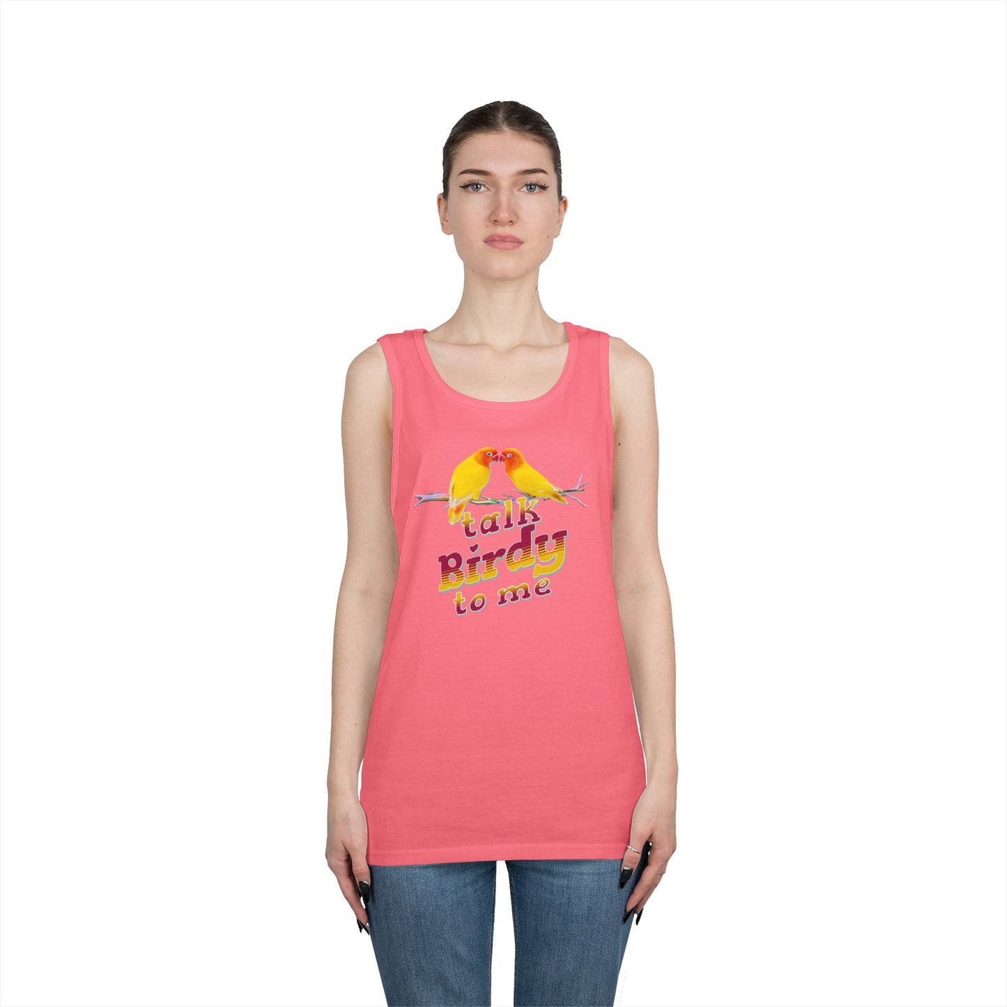 Talk Birdy To Me Tank Top, Gift for Bird Lovers, Unisex Summer Wear, Nature Lover's Apparel, Fun Casual Tank