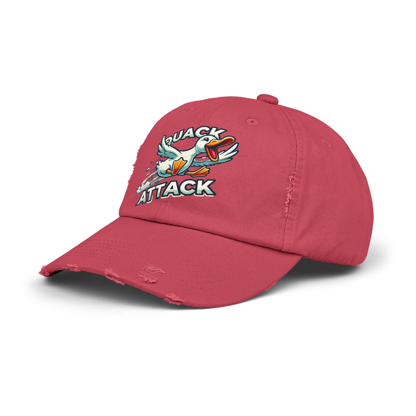 The Nerdy Birder Quack Attack Vintage Style Hat - Unisex Distressed Cap