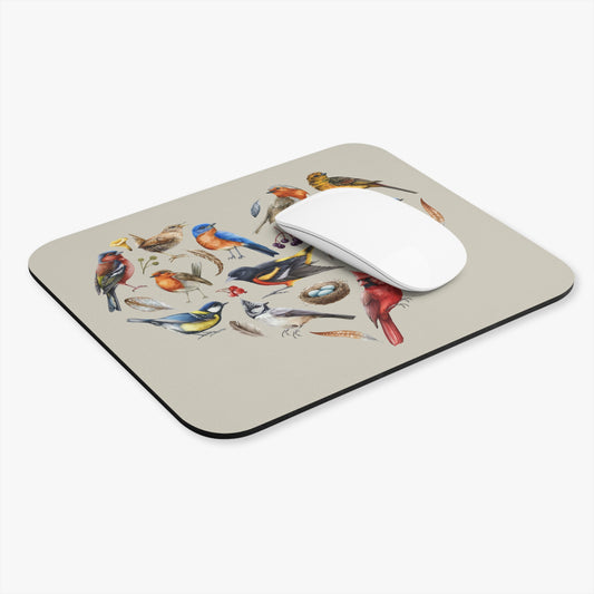 Bird Heart Mouse Pad Natural