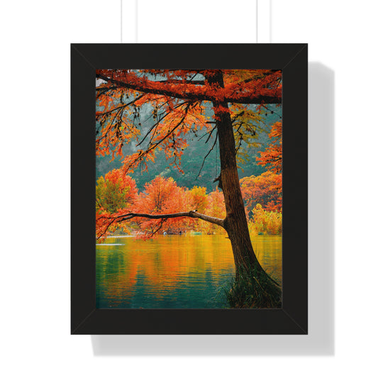 Autumn Serenity Framed Vertical Poster - Nature Wall Art for Home Decor