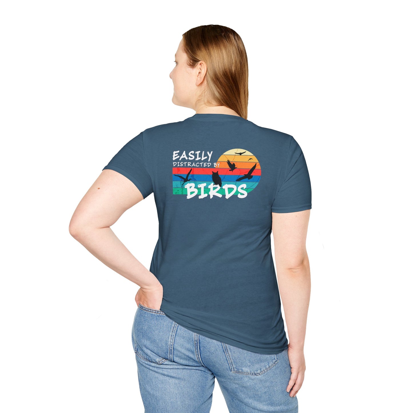 Easily Distracted by Birds – Sunset Back Graphic T-Shirt