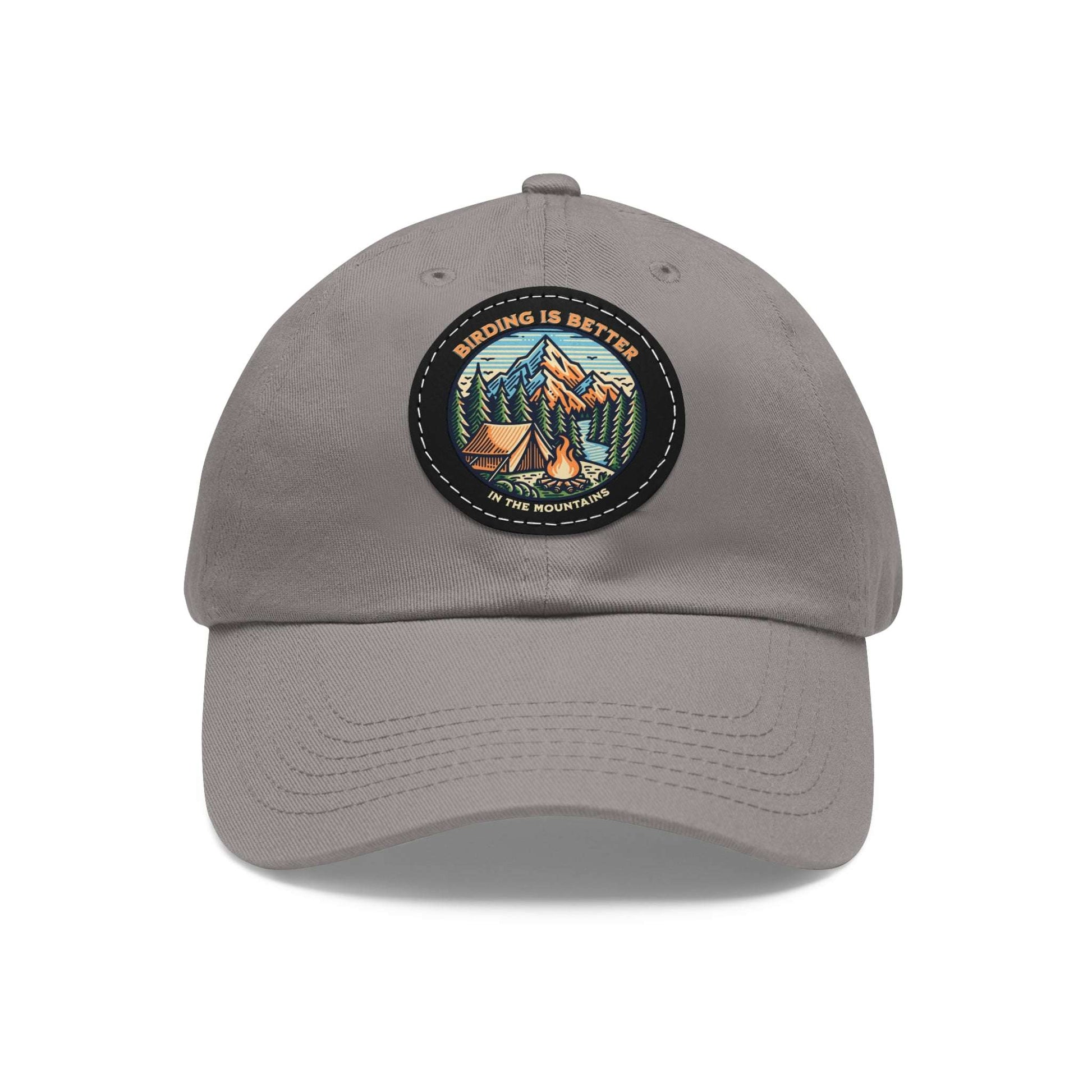 The Nerdy Birder - "Birding is Better in the Mountains" Dad Hat, Leather Patch Cap, Perfect Gift for Dads, Nature Lovers, Casual Style Cap, Summer Accessories