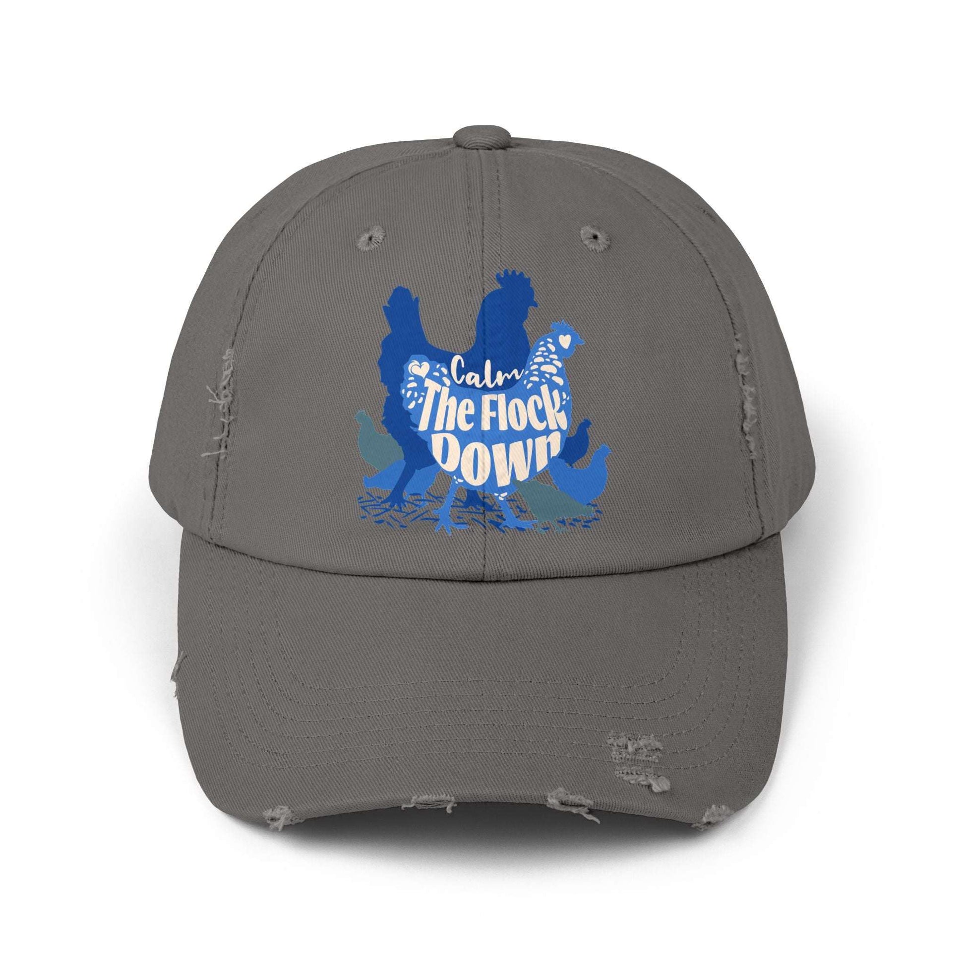 The Nerdy Birder Calm The Flock Down Vintage Style Hat - Unisex Distressed Cap