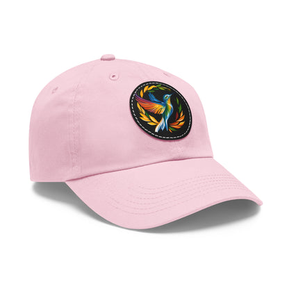 Hummingbird Rainbow Hat Leather Patch Cap