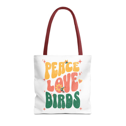 Peace Love Birds Tote Bag – Eco-Friendly Canvas Bag for Nature Lovers