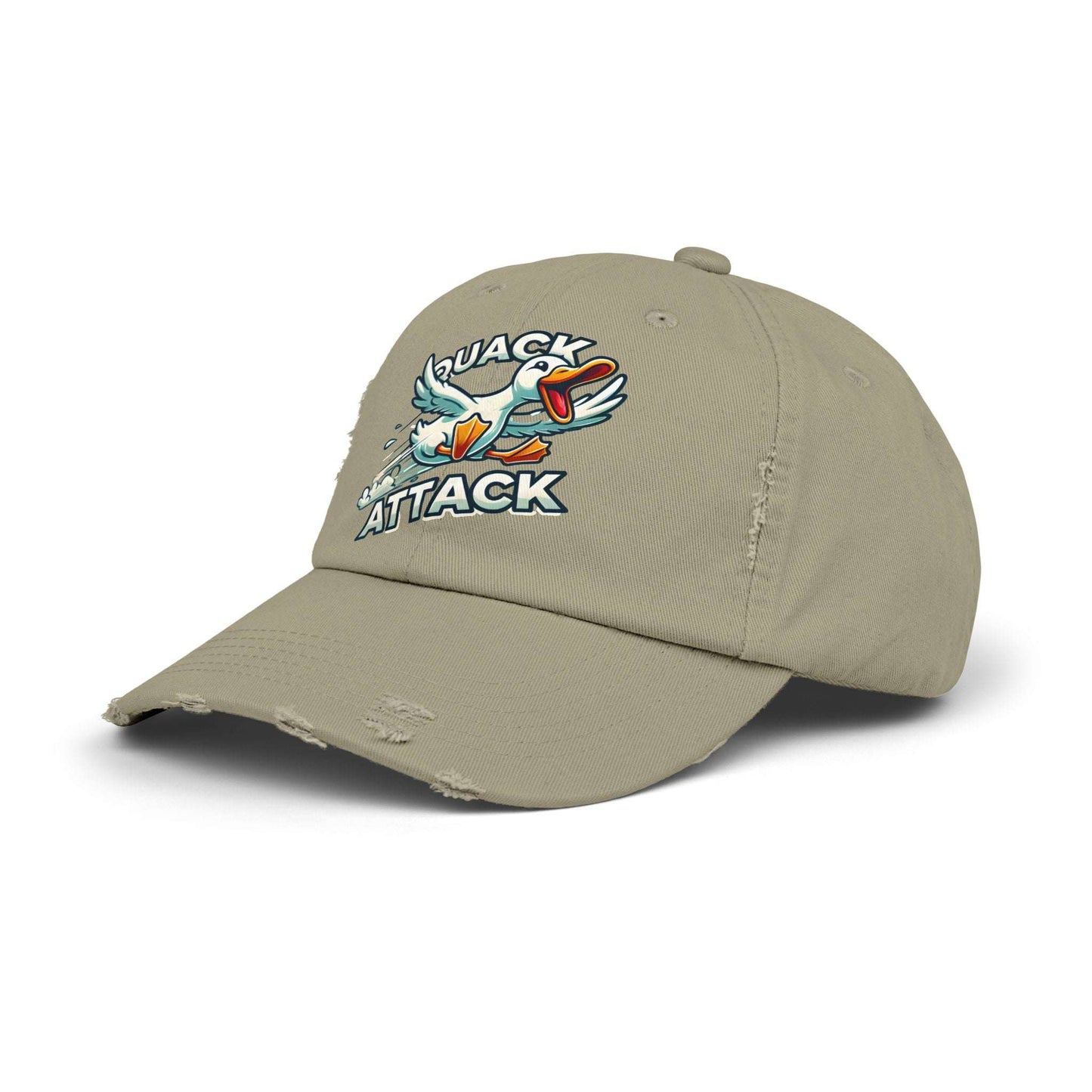 The Nerdy Birder Quack Attack Vintage Style Hat - Unisex Distressed Cap
