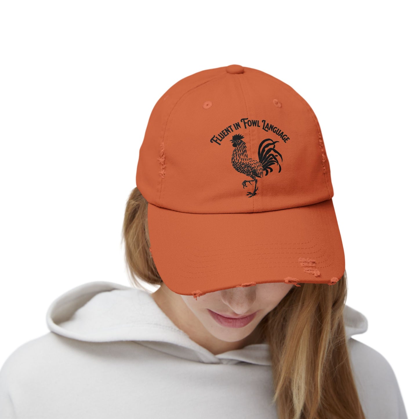 The Nerdy Birder Fluent In Fowl Language Vintage Style Hat - Unisex Distressed Cap