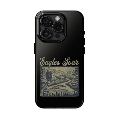 The Nerdy Birder - Eagles Soar Tough Phone Case, Nature Lover Gift, Hiking Accessory, Wildlife Enthusiast, Adventure Protection Case