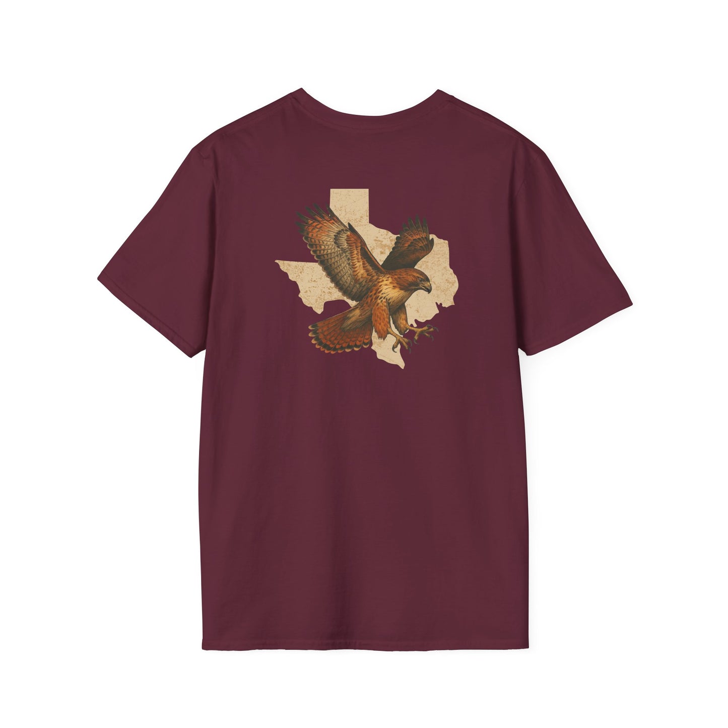 Texas Red-Tailed Hawk on the back of the T-Shirt