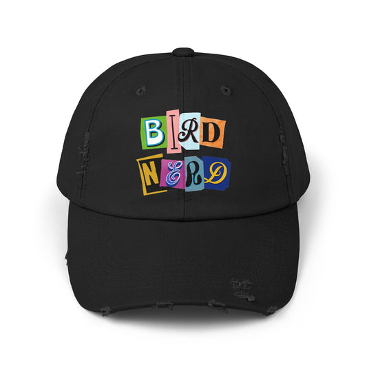 Bird Nerd Playful Unisex Distressed Cap - Perfect for Bird Lovers & Nerds