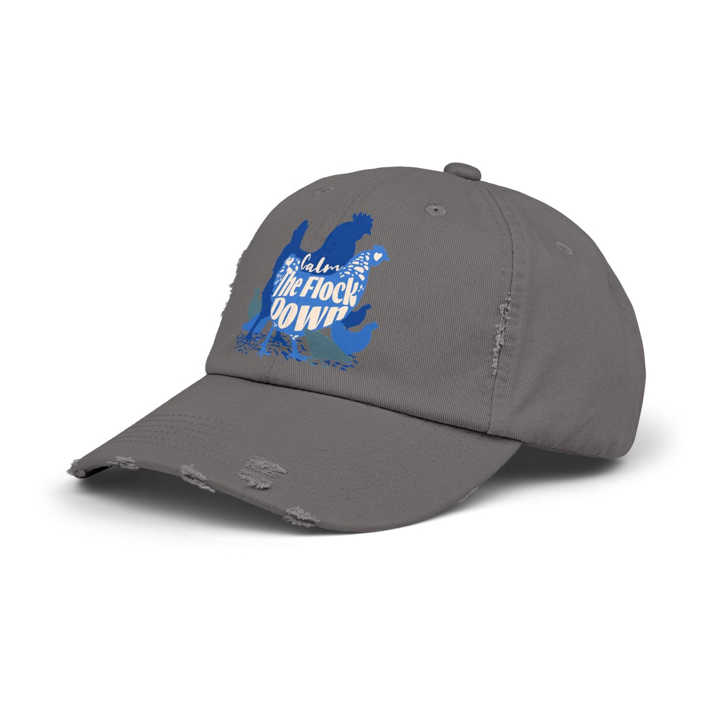 The Nerdy Birder Calm The Flock Down Vintage Style Hat - Unisex Distressed Cap