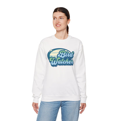 Bird Watcher Teal Graphic Unisex Crewneck Sweatshirt