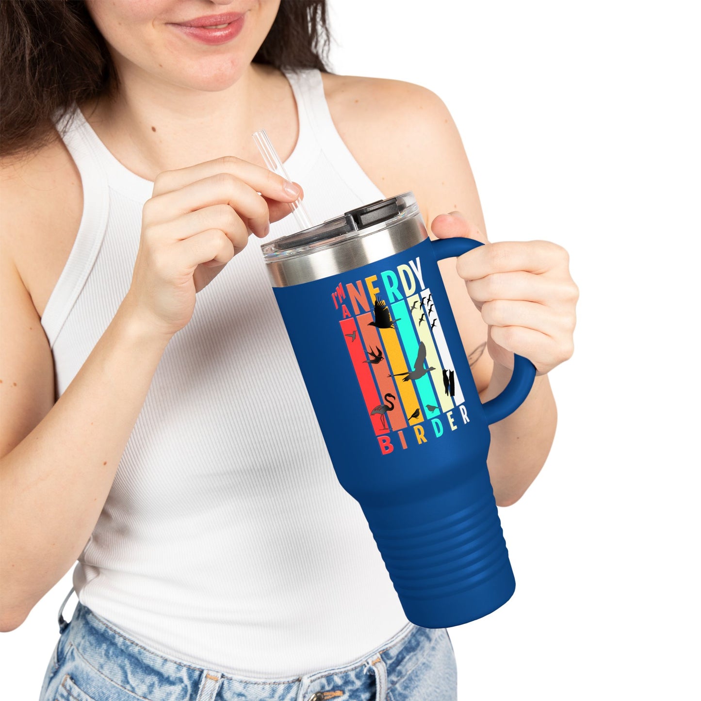 I'm A Nerdy Birder Insulated Travel Mug, 40oz