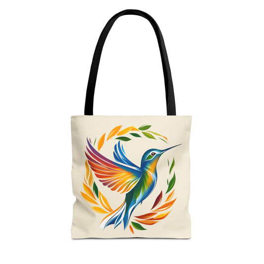 Hummingbird Rainbow Tote Bag - Natural color