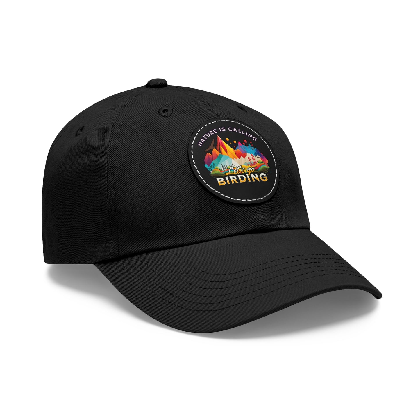 The Nerdy Birder - "Let's Go Birding"  Dad Hat, Leather Patch Cap, Perfect Gift for Dads, Nature Lovers, Casual Style Cap, Summer Accessories
