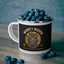Wisdom’s Whisper Enamel Camping Mug - Owl Design for Nature Lovers