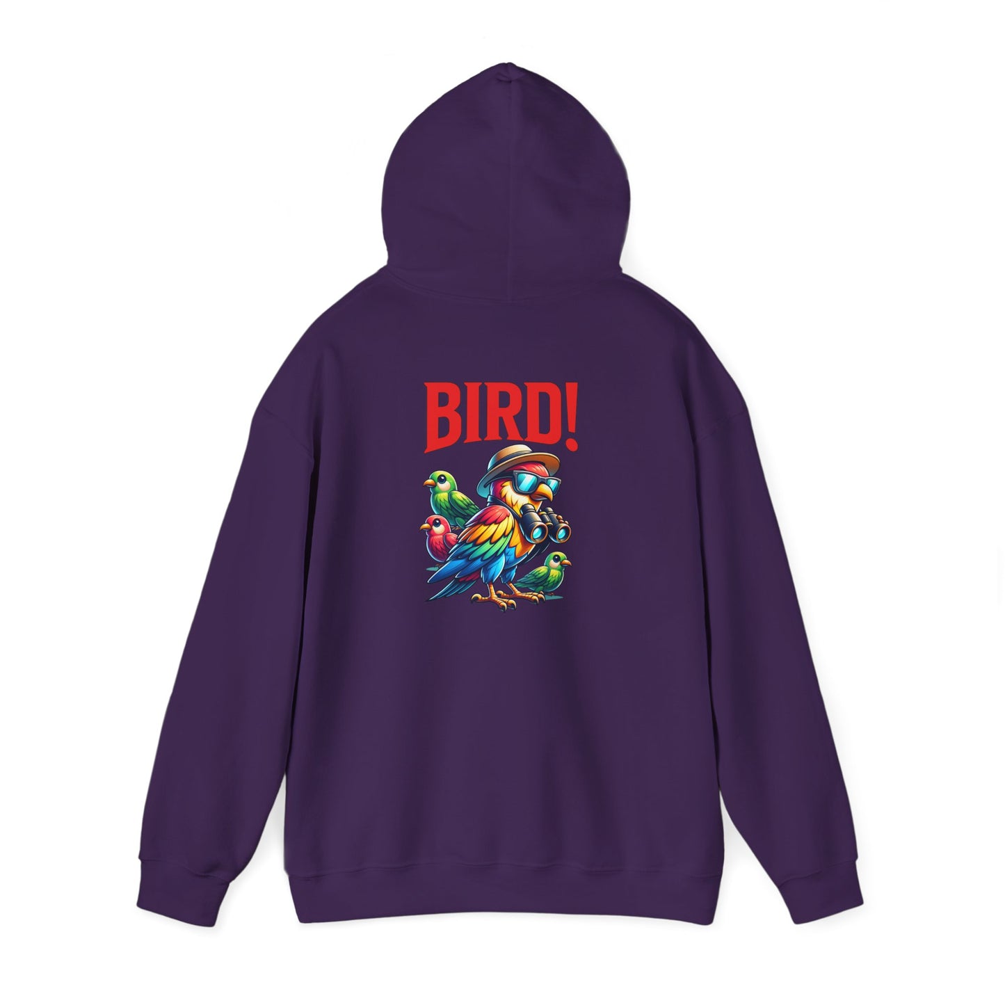 The Nerdy Birder - "Bird!" Back Design Unisex Hoodie - Cozy Sweatshirt for Nature Lovers