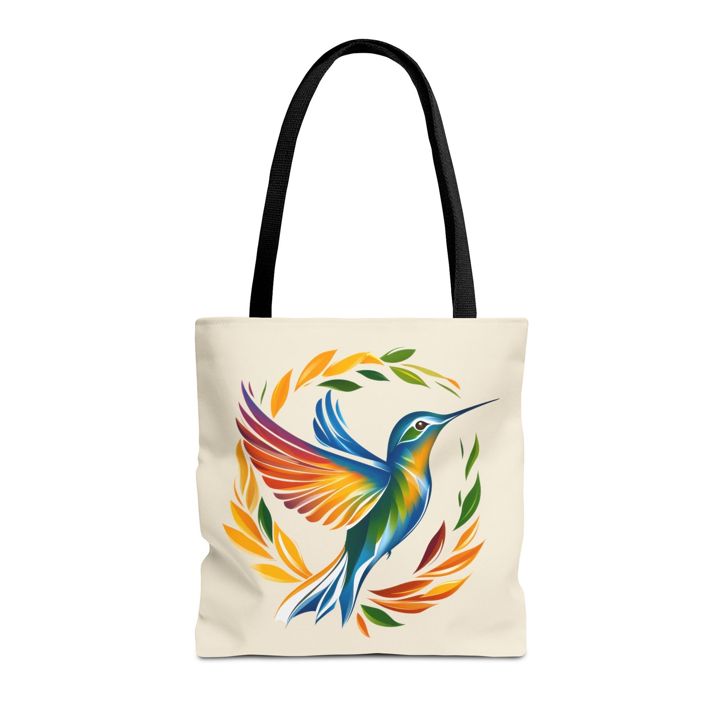 Hummingbird Rainbow Tote Bag - Natural color
