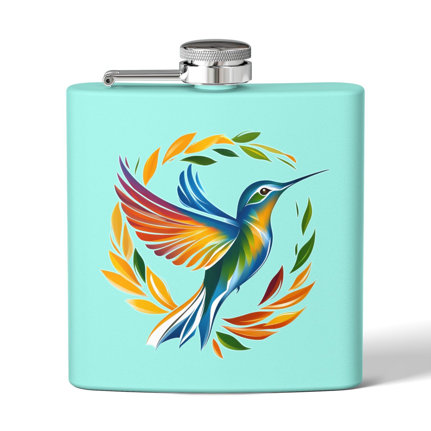 Hummingbird Rainbow Stainless Steel Flask - 6oz