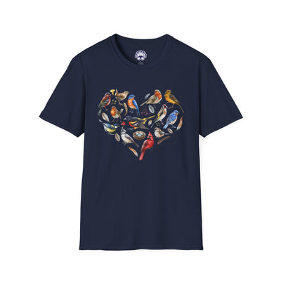 Bird Heart Unisex Softstyle T-Shirt - Heart Design