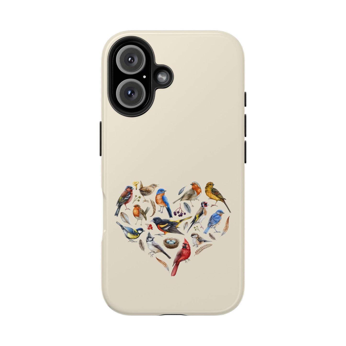 Bird Heart Tough Phone Cases - Cute Wildlife Design, Gift for Nature Enthusiasts, Durable Cases for Birdwatching