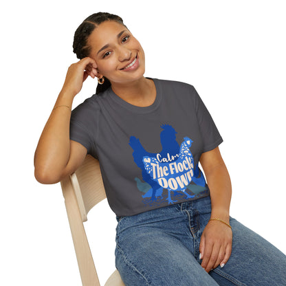 Calm The Flock Down Unisex Softstyle T-Shirt - Retro Vibe Tee for Casual Wear