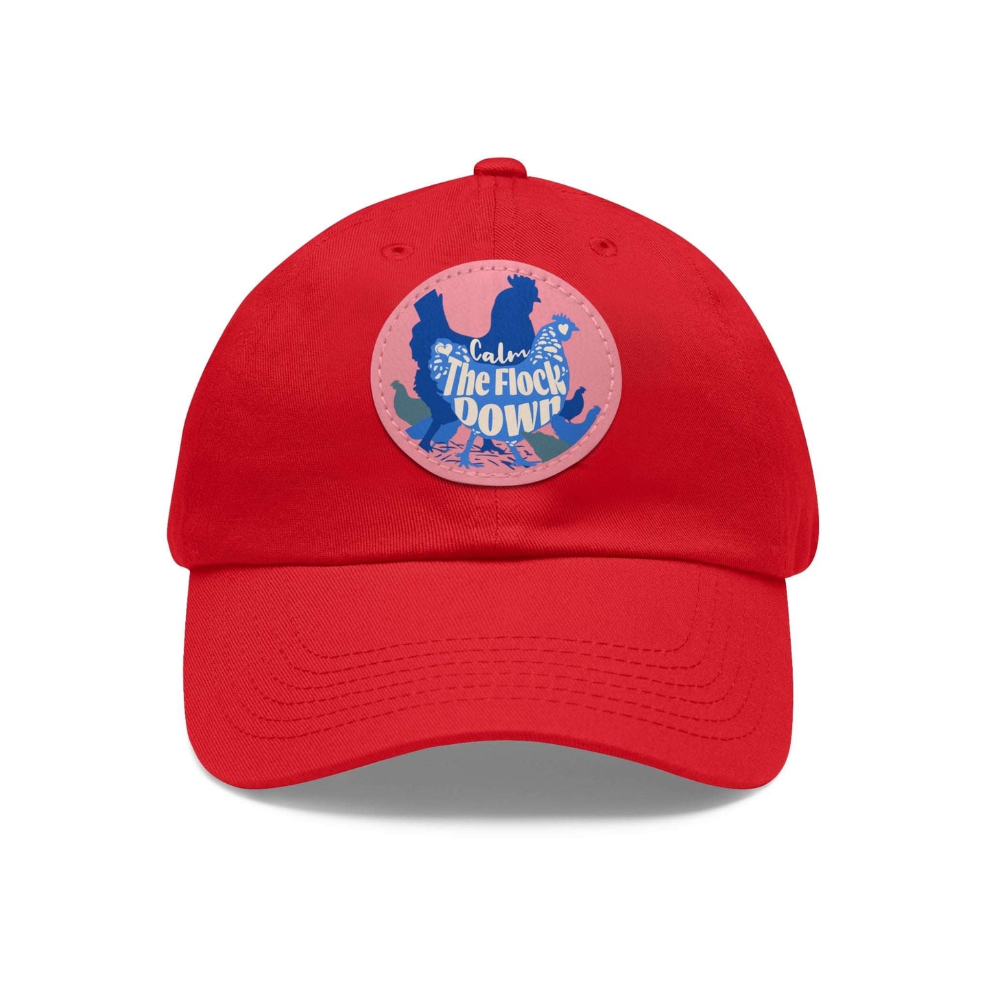 The Nerdy Birder - "Calm The Flock Down" Dad Hat, Leather Patch Cap, Perfect Gift for Dads, Nature Lovers, Casual Style Cap, Summer Accessories