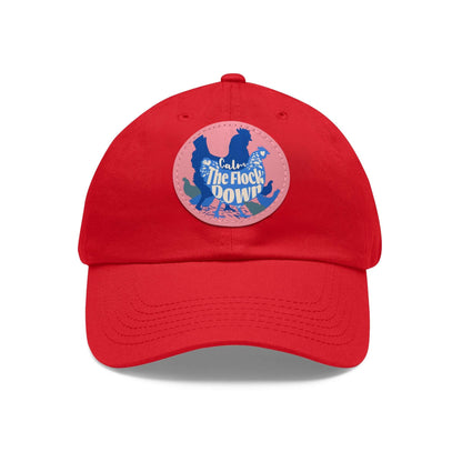 The Nerdy Birder - "Calm The Flock Down" Dad Hat, Leather Patch Cap, Perfect Gift for Dads, Nature Lovers, Casual Style Cap, Summer Accessories