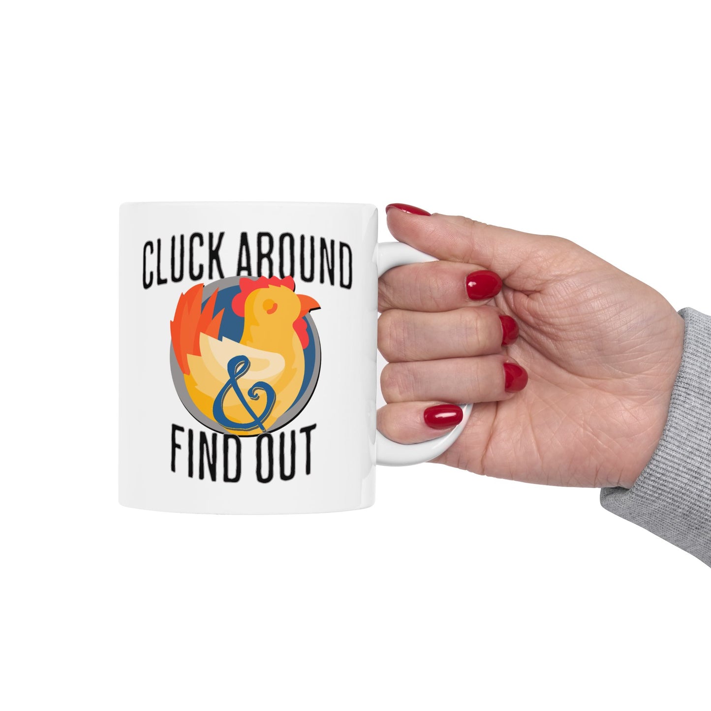Birding Ceramic Mug (11oz, 15oz) - Cluck Around and Find Out Design