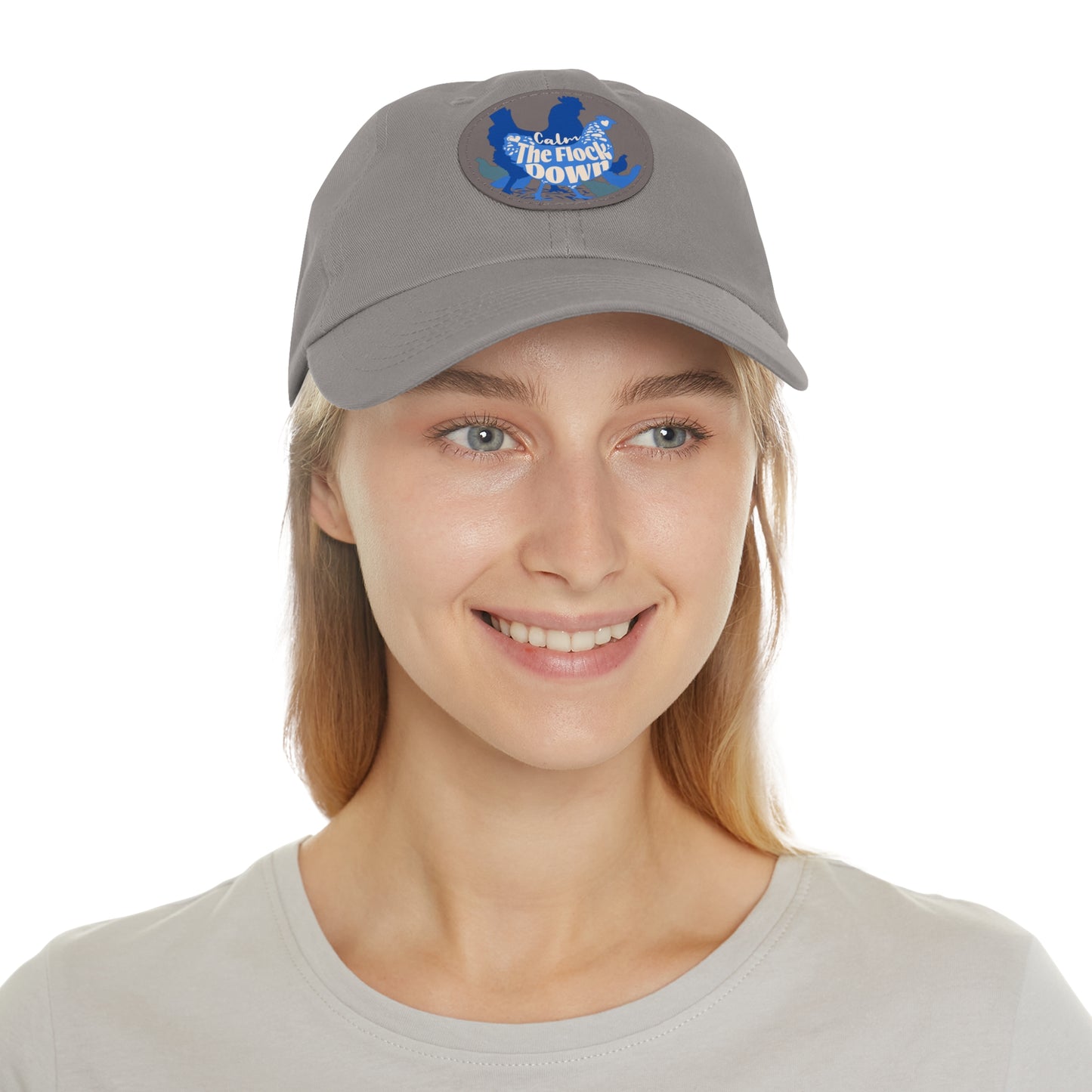 The Nerdy Birder - "Calm The Flock Down" Dad Hat, Leather Patch Cap, Perfect Gift for Dads, Nature Lovers, Casual Style Cap, Summer Accessories