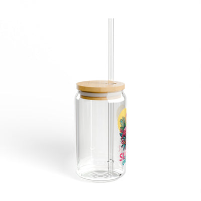 The Nerdy Birder Summer Romantic 16oz Sipper Glass With Bamboo Lid