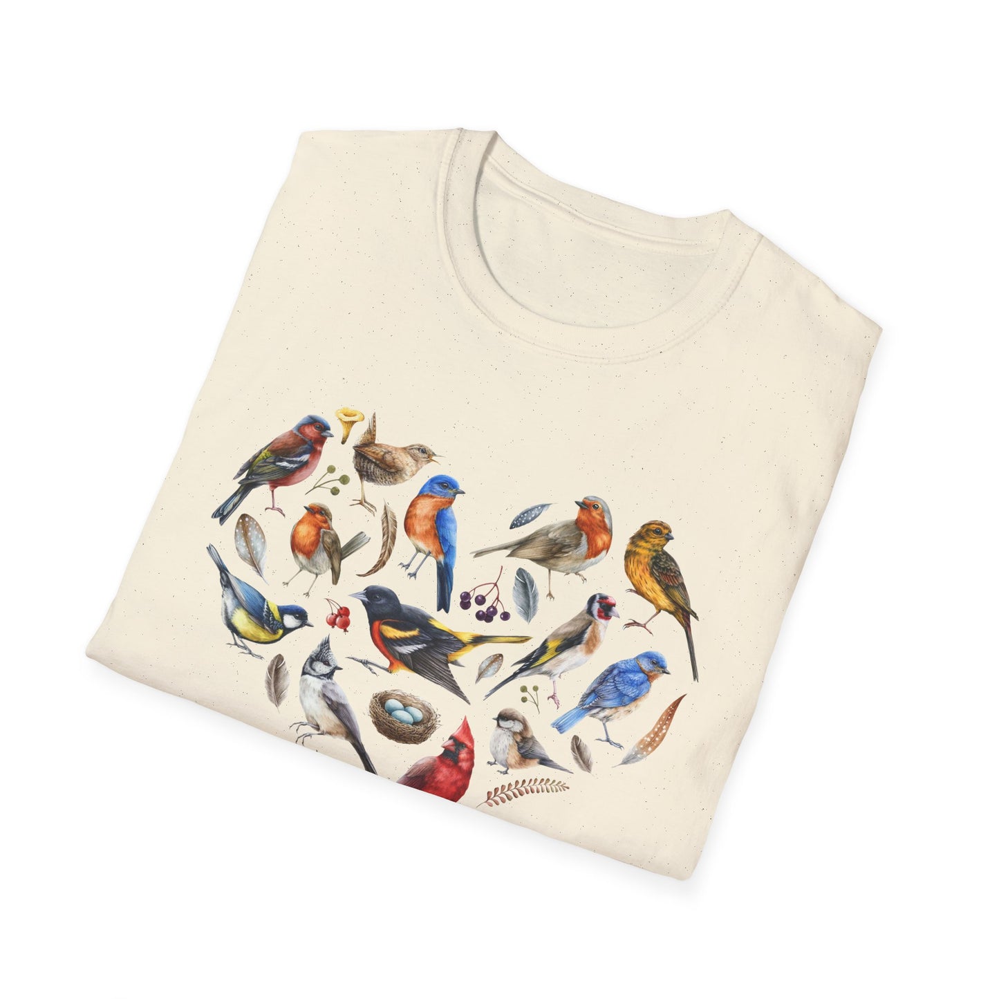 Heart of Birds Unisex Softstyle T-Shirt - Heart Design