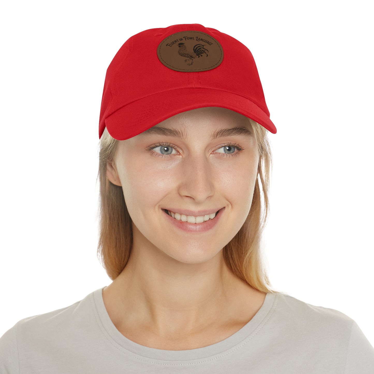 The Nerdy Birder - "Fluent in Fowl Language"  Dad Hat, Leather Patch Cap, Perfect Gift for Dads, Nature Lovers, Casual Style Cap, Summer Accessories