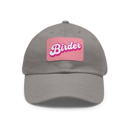 The Nerdy Birder - Birder Hat with Leather Patch for Inspired by childhood memories of playful glamour, Stylish Outdoor Cap, Gift for Bird Watching Enthusiasts, Casual Fashion Accessory