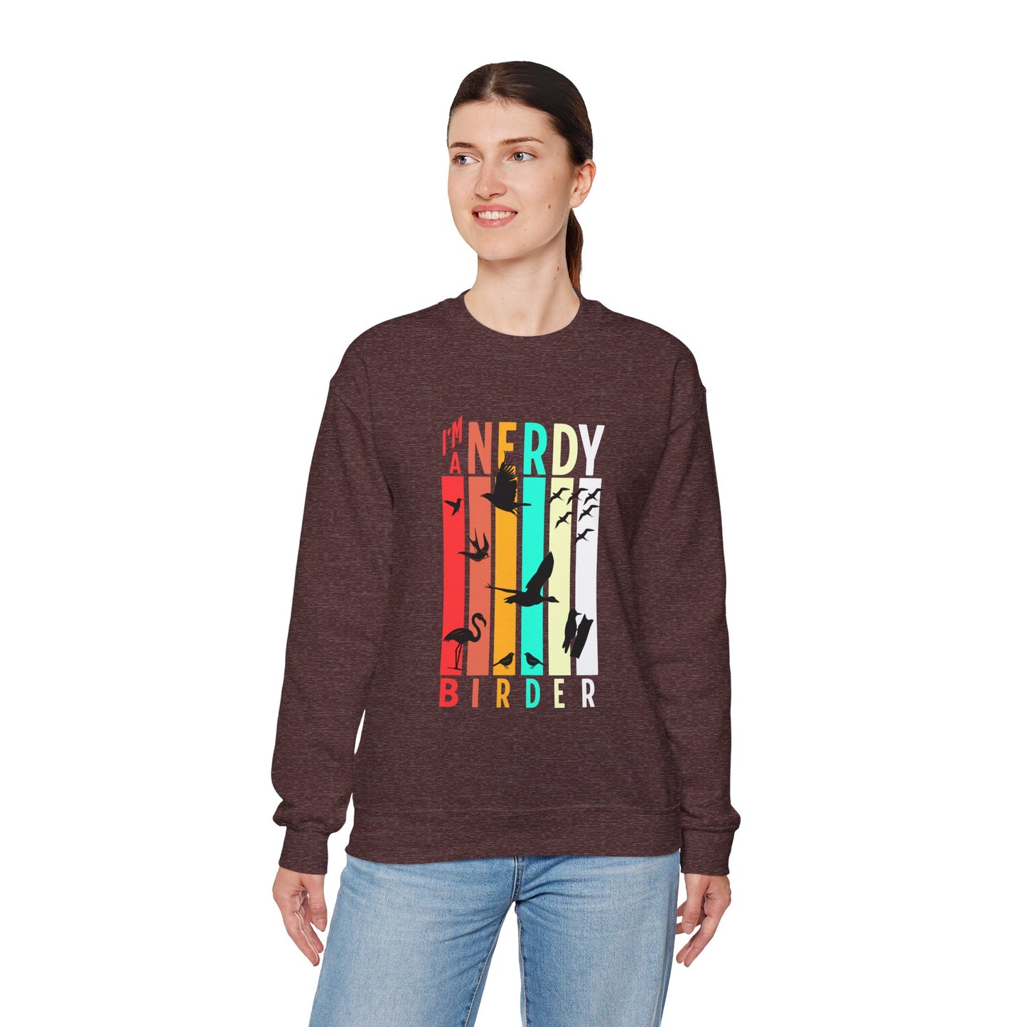 I'm A Nerdy Birder Unisex Heavy Blend Crewneck