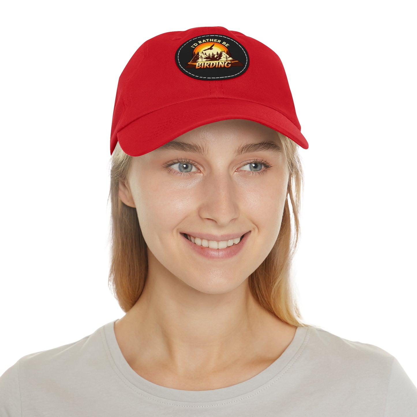 The Nerdy Birder - "I'd Rather be Birding" Dad Hat, Leather Patch Cap, Perfect Gift for Dads, Nature Lovers, Casual Style Cap, Summer Accessories