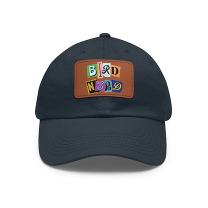 The Nerdy Birder - Bird Nerd Dad Hat with Leather Patch, Casual Cap for Bird Lovers, Unique Gift for Birdwatching, Outdoor Adventure Hat, Unisex