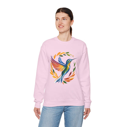 Hummingbird Rainbow Graphic Unisex Crewneck Sweatshirt