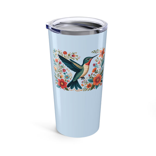 Hummingbird in Bloom Blue 20oz Tumbler