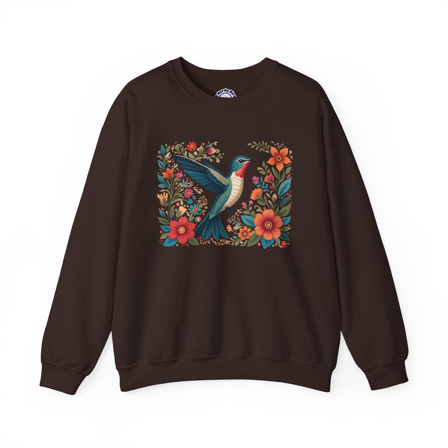 Hummingbird In Bloom Graphic Unisex Crewneck Sweatshirt