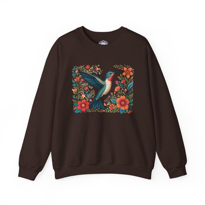 Hummingbird In Bloom Graphic Unisex Crewneck Sweatshirt