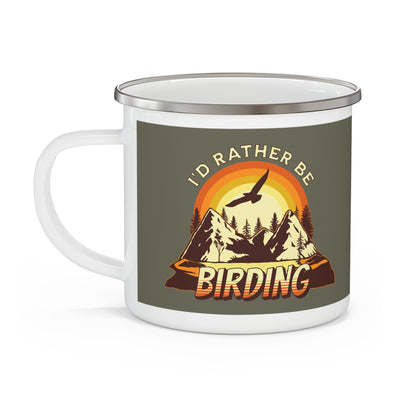 I’d Rather Be Birding Adventure-Inspired Enamel Camping Mug