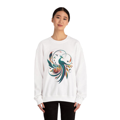 Elegant Peacock Design Unisex Crewneck Sweatshirt