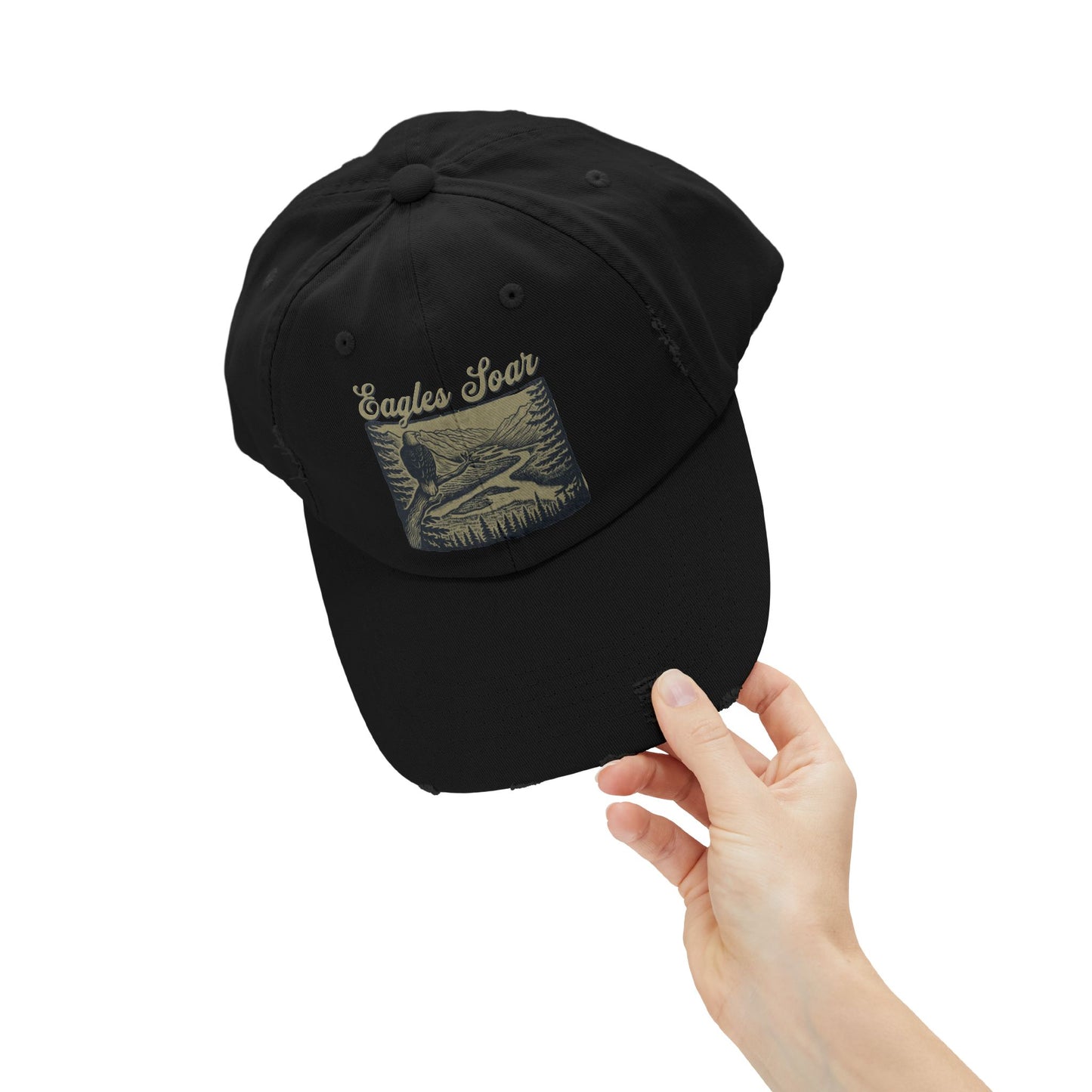 Eagles Soar Distressed Cap, Casual Hat for Bird Lovers, Unique Gift for Nature Enthusiasts, Trendy Apparel for Outdoor Adventures